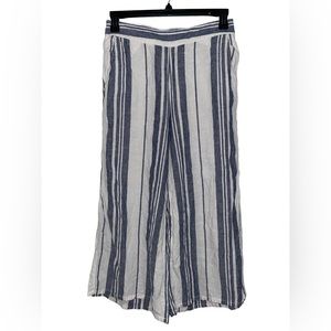 C&C California 100% Linen Wide Leg Pants | Striped Pull on Linen Pants